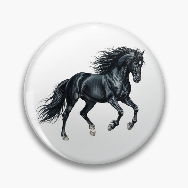 Item preview, Majestic Black Horse Watercolor Illustration designed and sold by Rutvain.