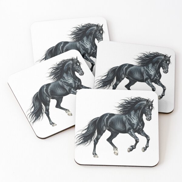 Item preview, Majestic Black Horse Watercolor Illustration designed and sold by Rutvain.