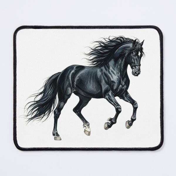 Item preview, Majestic Black Horse Watercolor Illustration designed and sold by Rutvain.