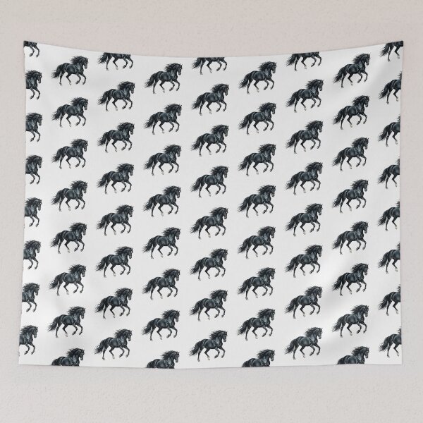 Item preview, Majestic Black Horse Watercolor Illustration designed and sold by Rutvain.
