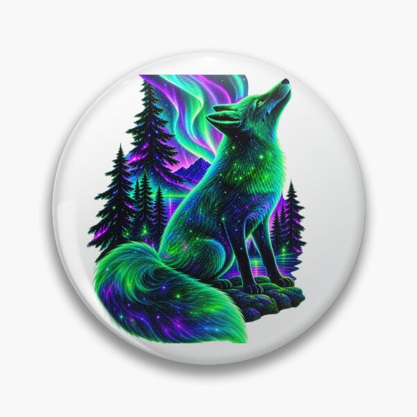 Item preview, Neon Cosmic Spirit Wolf Northern Lights  designed and sold by LC&LCPlatform.