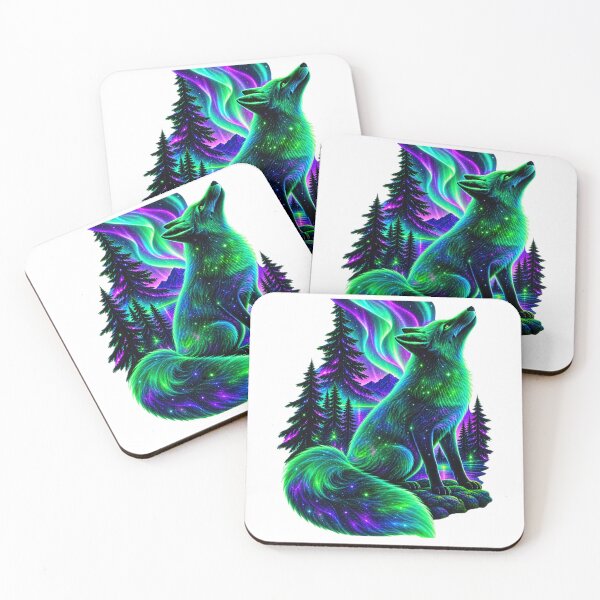 Item preview, Neon Cosmic Spirit Wolf Northern Lights  designed and sold by LC&LCPlatform.