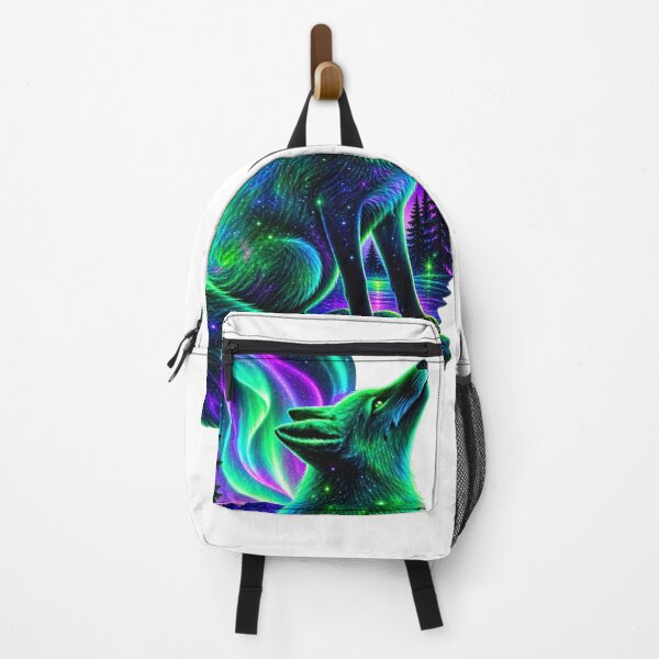 Item preview, Neon Cosmic Spirit Wolf Northern Lights  designed and sold by LC&LCPlatform.