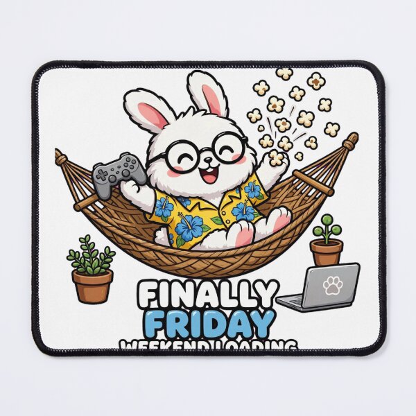 Item preview, Finally Friday Weekend Loading Bunny designed and sold by Surviving Monday Club.