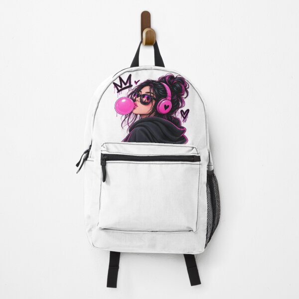 Item preview, Neon Bubblegum Girl with Pink Headphones Streetwear Art designed and sold by TinyWeird.