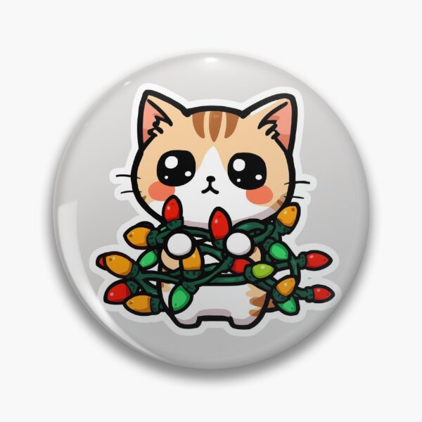 Item preview, Tangled in Christmas Lights Cute Cat designed and sold by Pawbly.