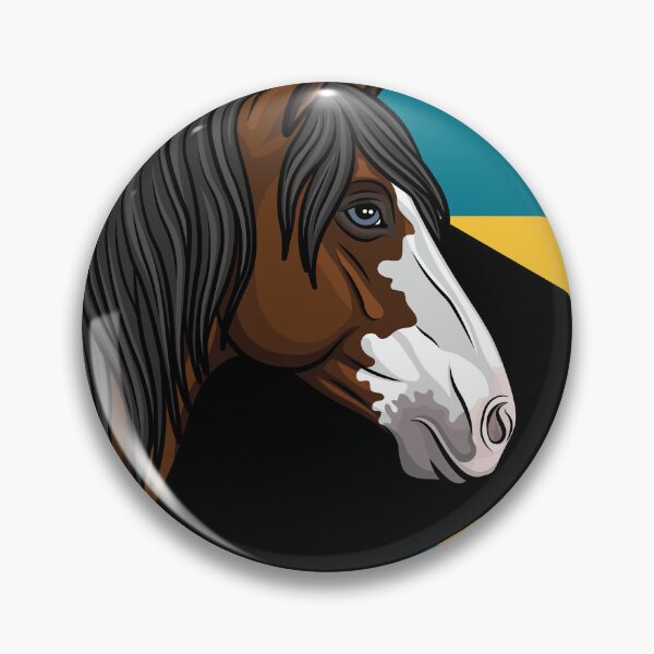 Item preview, The head of the Abaco horse and the flag of the Bahamas designed and sold by Cheval-de-coeur.