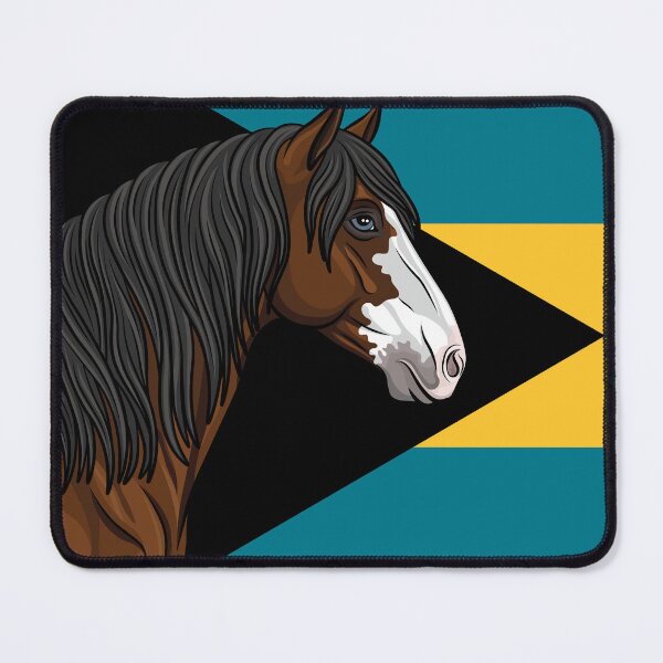 Item preview, The head of the Abaco horse and the flag of the Bahamas designed and sold by Cheval-de-coeur.