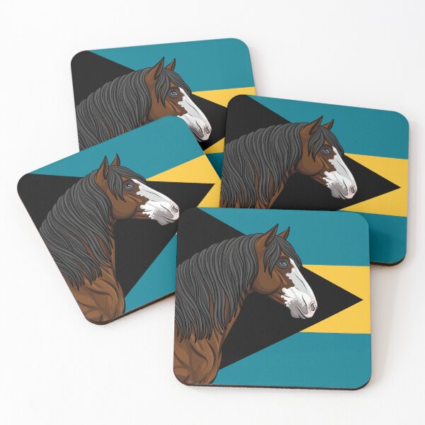Item preview, The head of the Abaco horse and the flag of the Bahamas designed and sold by Cheval-de-coeur.
