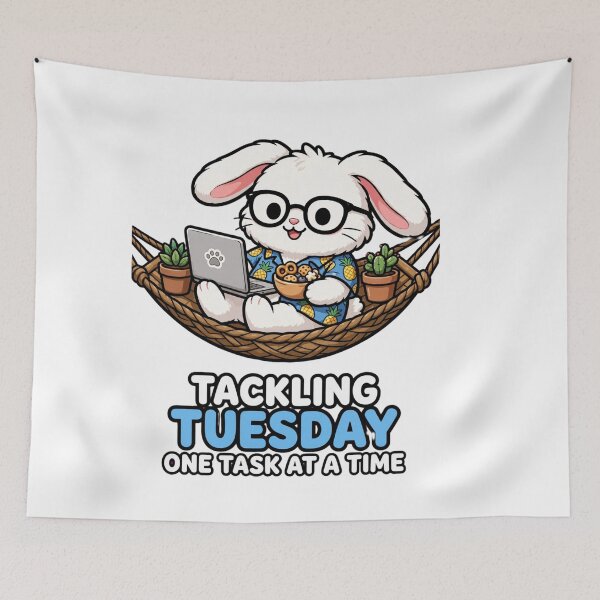 Item preview, Tackling Tuesday Bunny Focused Gamer designed and sold by Surviving Monday Club.