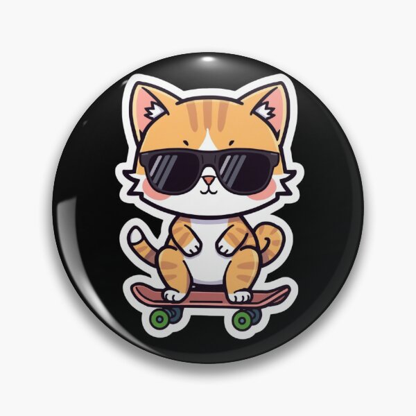Item preview, Cool Skater Cat in Sunglasses designed and sold by Pawbly.