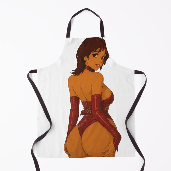 Item preview, Retro Cartoon Pin-Up – Red Leather Bombshell designed and sold by  Hollow Moon Studios..