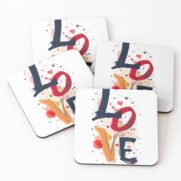 Item preview, LOVE Colorful Abstract Hearts Romantic Art designed and sold by wecrea.