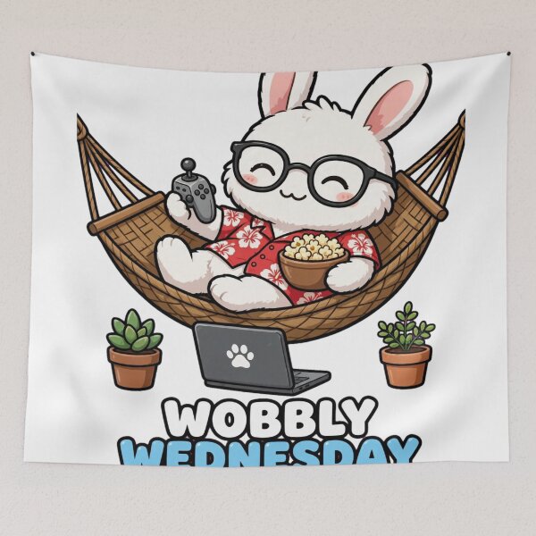 Item preview, Wobbly Wednesday Bunny Halfway Weekend designed and sold by Surviving Monday Club.