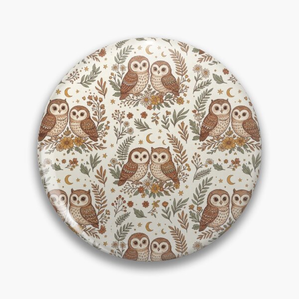 Item preview, Cute Owl Pattern – Whimsical Bohemian Owls with Flowers, Stars & Leaves designed and sold by Ink Matrix.