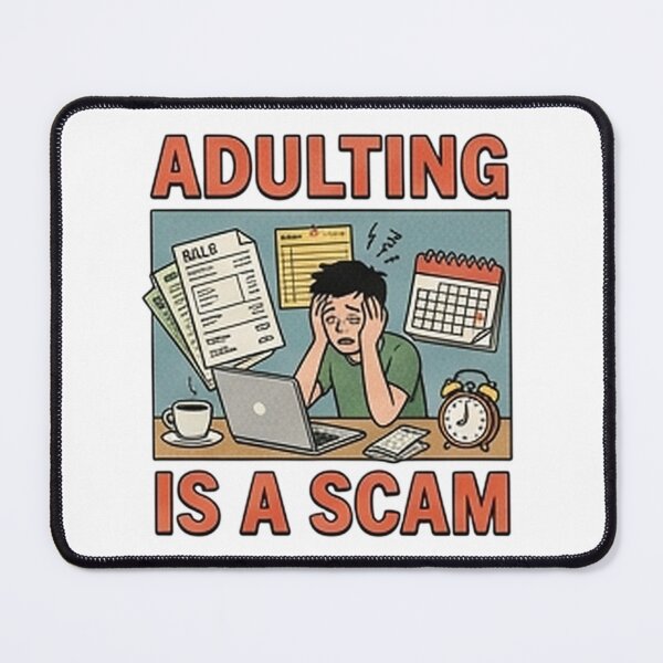 Item preview, Adulting Is a Scam — Funny Millennial & Gen Z Humor designed and sold by Tipsy24.
