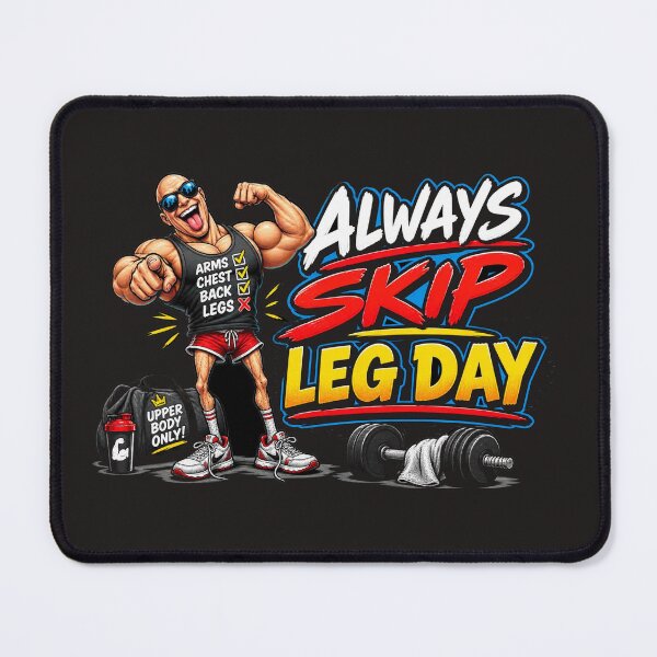 Item preview, Always Skip Leg Day - Funny Gym Bro Workout Design  designed and sold by FunMugsAndMore .