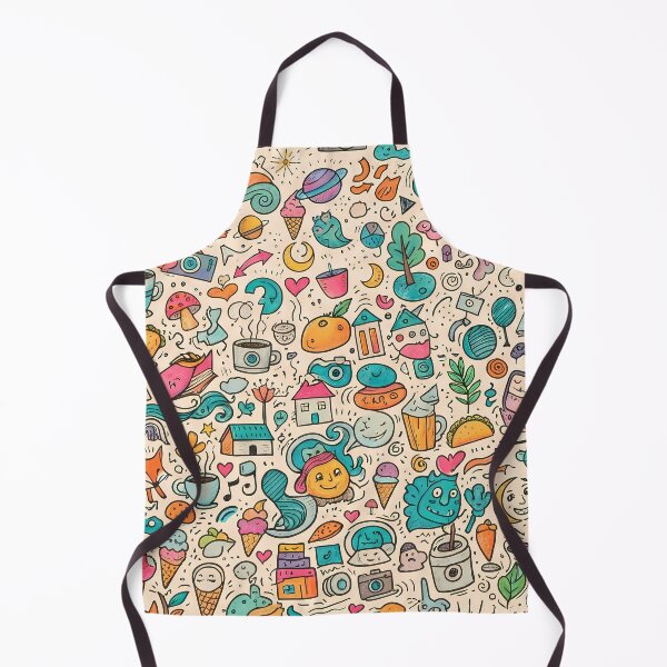 Item preview, Whimsical Colorful Cute Doodle Character Seamless Pattern designed and sold by ART ATTACK ZONE.