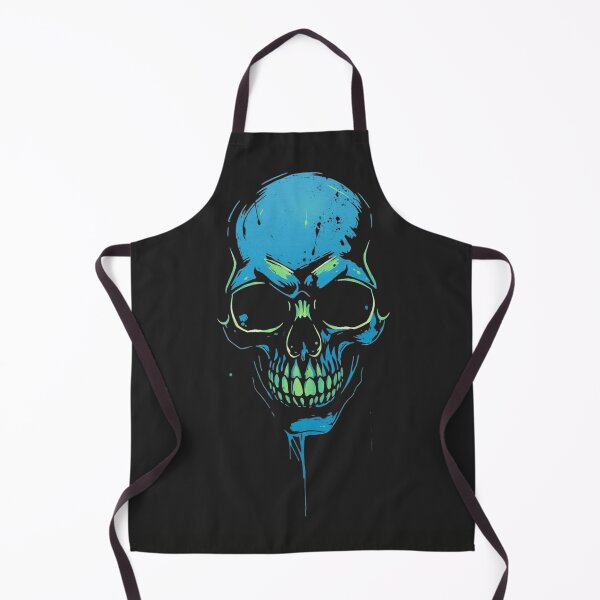 Item preview, Neon Skull Shadow - Blue and Toxic Green Cyber Punk Art designed and sold by ERODED SELF.