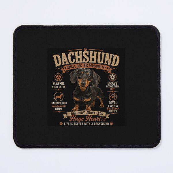 Item preview, Dachshund – Playful, brave, and known for their distinctive long body and short legs. designed and sold by RiggsBubble.