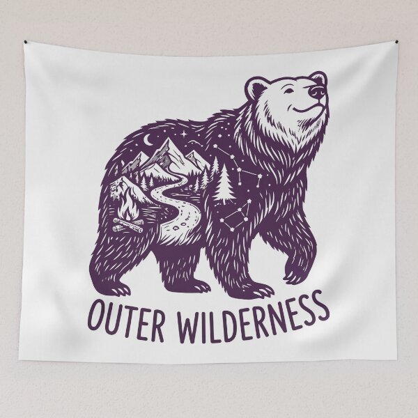 Item preview, Outer Wilderness Mountain Campfire Bear Silhouette designed and sold by Amir Faysal.