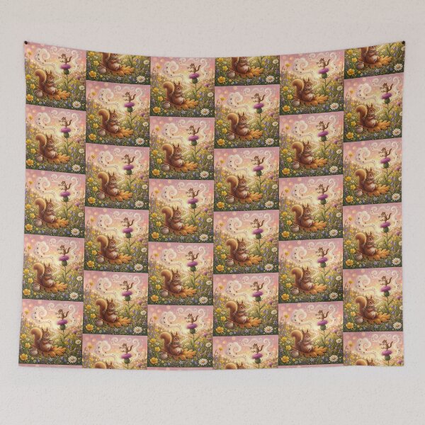 Item preview, Magical morning coffee with squirrels in a blooming meadow. designed and sold by JoyNest = "The nest of joy".