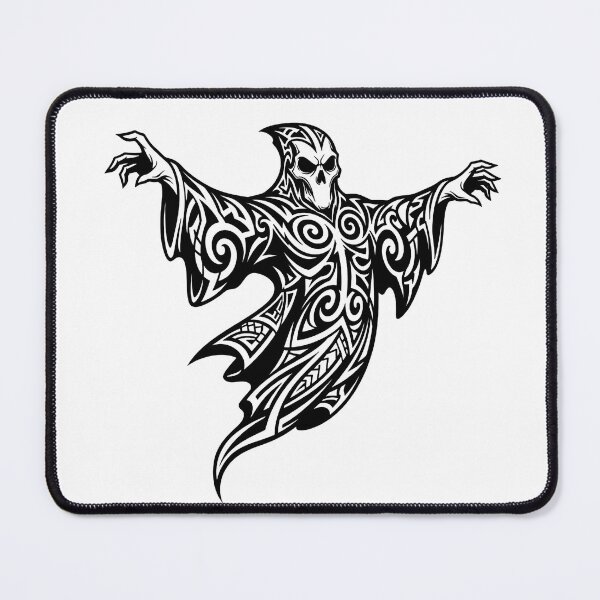 Item preview, Tribal Reaper Phantom - Dark Tribal Ghost Line Art designed and sold by Polarisofficial.