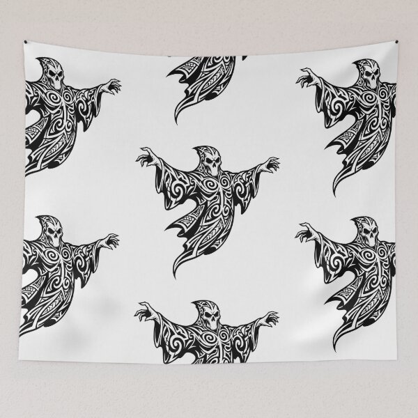 Item preview, Tribal Reaper Phantom - Dark Tribal Ghost Line Art designed and sold by Polarisofficial.