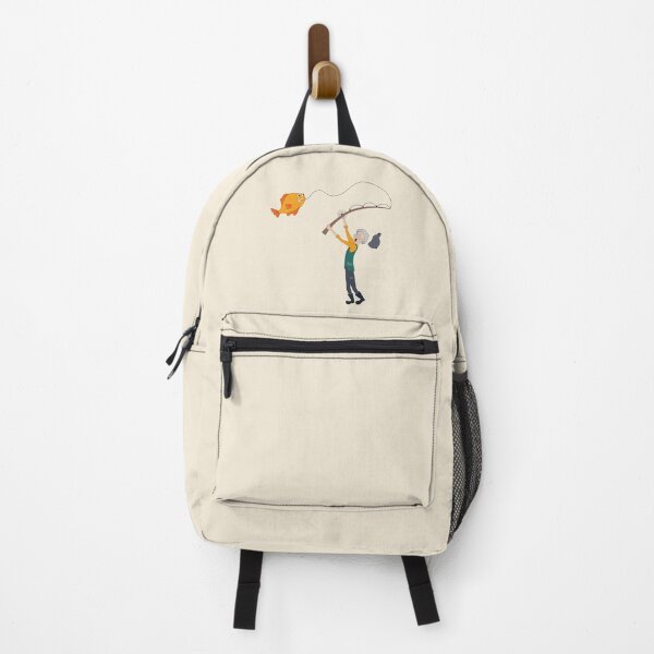 Item preview, Funny Surprised Fisherman Catching a Big Fish designed and sold by AnnaDesertArt.