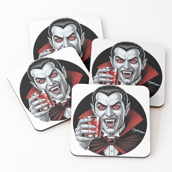 Item preview, Vampire Dracula drinking blood cocktail - Gothic horror illustration designed and sold by Polarisofficial.