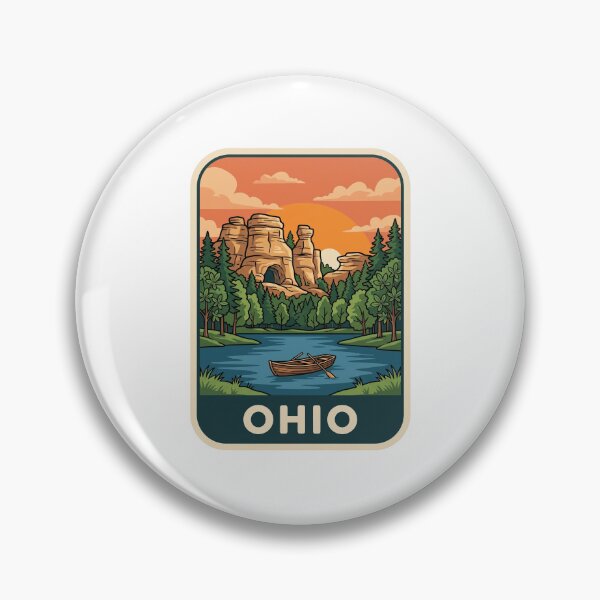 Item preview, Retro Ohio River Rock Formations Vintage Travel Graphic designed and sold by Paper Drip.