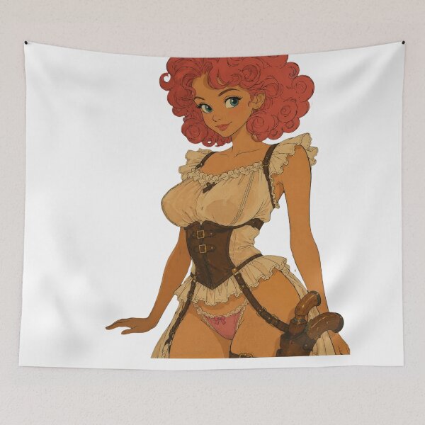 Item preview, Retro Cartoon Pin-Up – Steampunk Tavern Girl designed and sold by  Hollow Moon Studios..