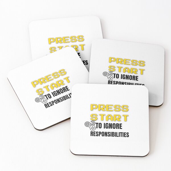 Item preview, Press Start To Ignore Responsibilities - Retro Arcade Gamer Quote designed and sold by Arcade&Binge.
