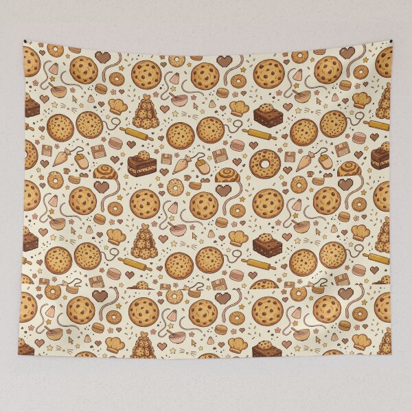 Item preview, Cute Cookies Pattern – Sweet Hand-Drawn Cookies with Whimsical Details designed and sold by Ink Matrix.