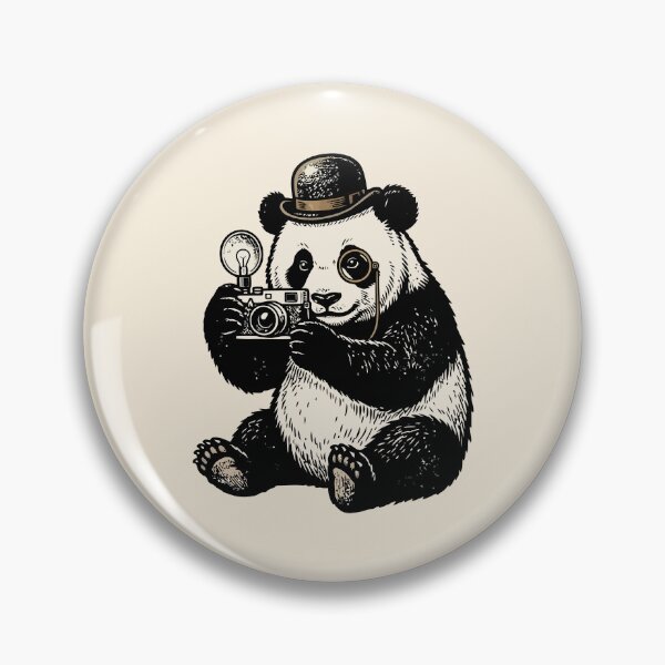 Item preview, Vintage Photographer Panda Bowler Hat & Monocle designed and sold by Amir Faysal.