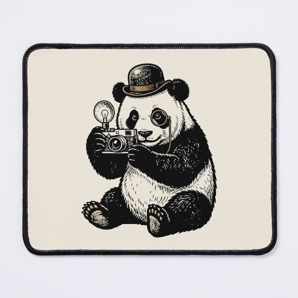 Item preview, Vintage Photographer Panda Bowler Hat & Monocle designed and sold by Amir Faysal.