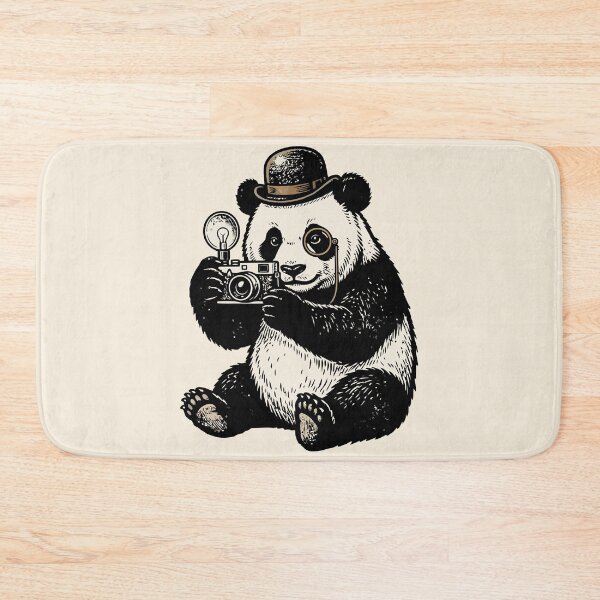 Item preview, Vintage Photographer Panda Bowler Hat & Monocle designed and sold by Amir Faysal.