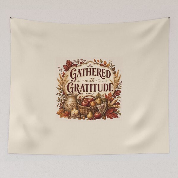 Item preview, Gathered With Gratitude – Autumn Harvest Family Design designed and sold by astersgraphics.