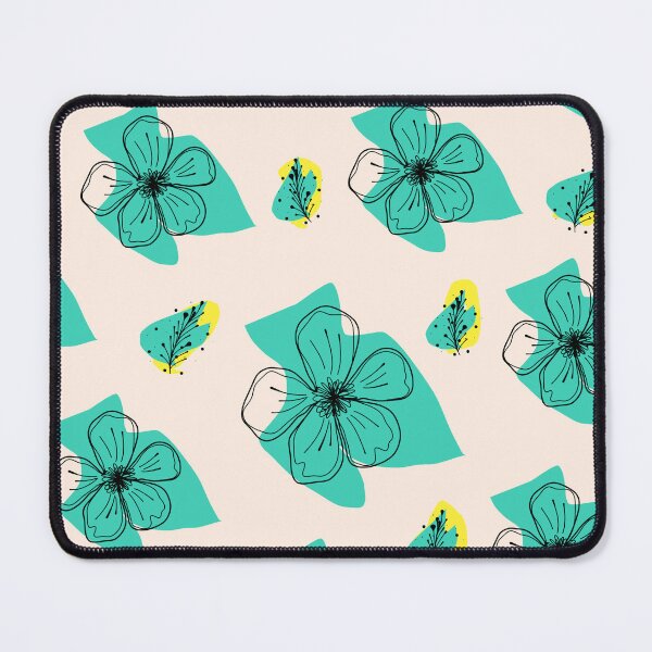 Item preview, Turquoise Bloom – Contemporary Hand-Drawn Floral Pattern designed and sold by GDArt Studio.