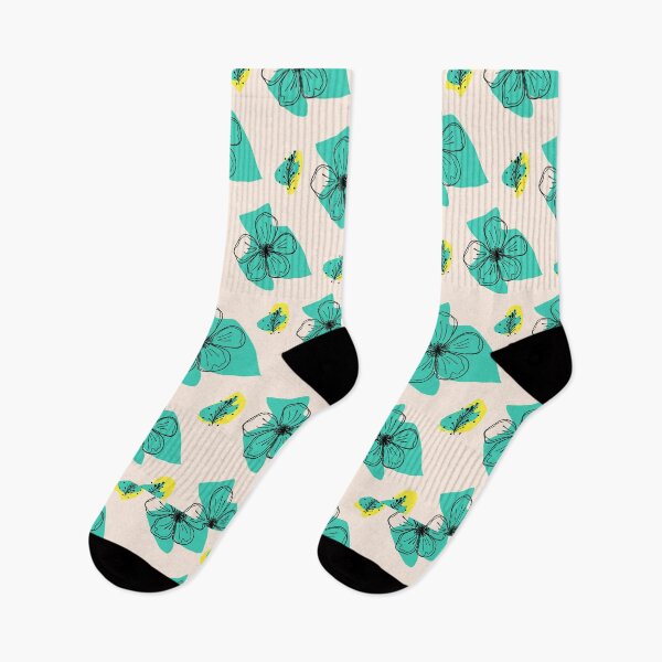 Item preview, Turquoise Bloom – Contemporary Hand-Drawn Floral Pattern designed and sold by GDArt Studio.