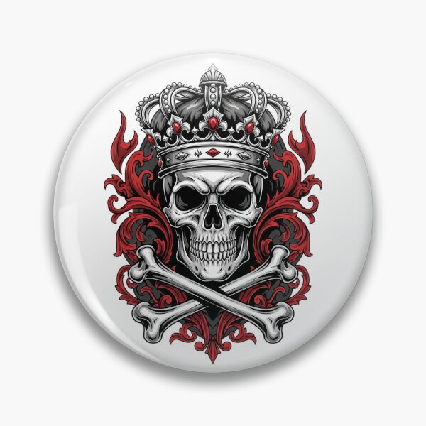 Item preview, Royal Skull with Crown & Crossbones - Gothic Shield Illustration designed and sold by Polarisofficial.