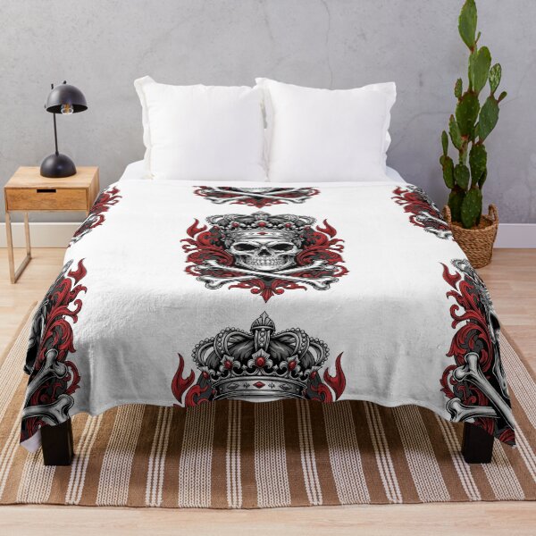 Item preview, Royal Skull with Crown & Crossbones - Gothic Shield Illustration designed and sold by Polarisofficial.