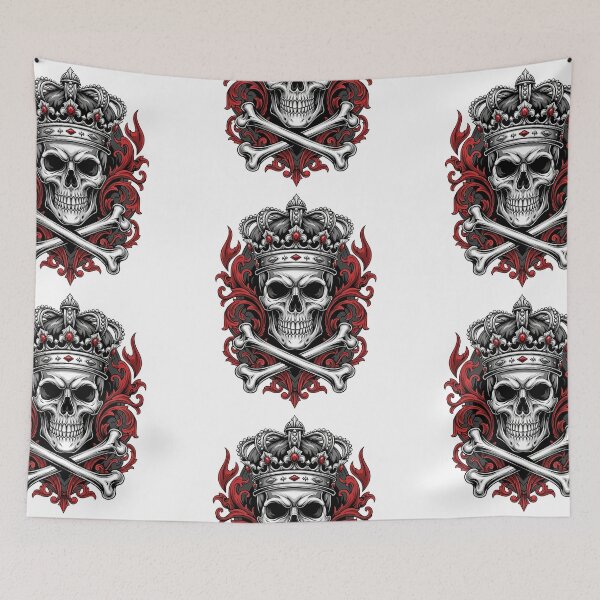 Item preview, Royal Skull with Crown & Crossbones - Gothic Shield Illustration designed and sold by Polarisofficial.