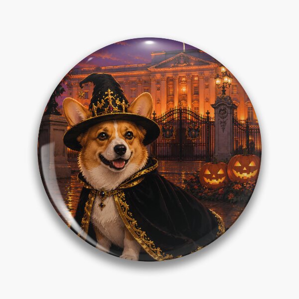 Item preview, Royal witch corgi in front of Buckingham Palace designed and sold by Nomad-Paws.