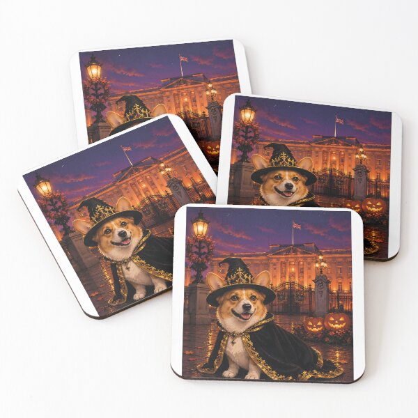 Item preview, Royal witch corgi in front of Buckingham Palace designed and sold by Nomad-Paws.