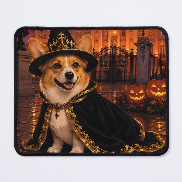 Item preview, Royal witch corgi in front of Buckingham Palace designed and sold by Nomad-Paws.