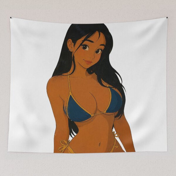 Item preview, Blue Bikini Pin-Up – Classic Cartoon Beauty designed and sold by  Hollow Moon Studios..