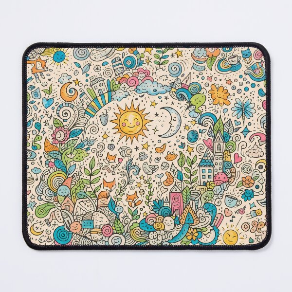 Item preview, 1 Whimsical Colorful Cute Doodle Character Seamless Pattern designed and sold by ART ATTACK ZONE.