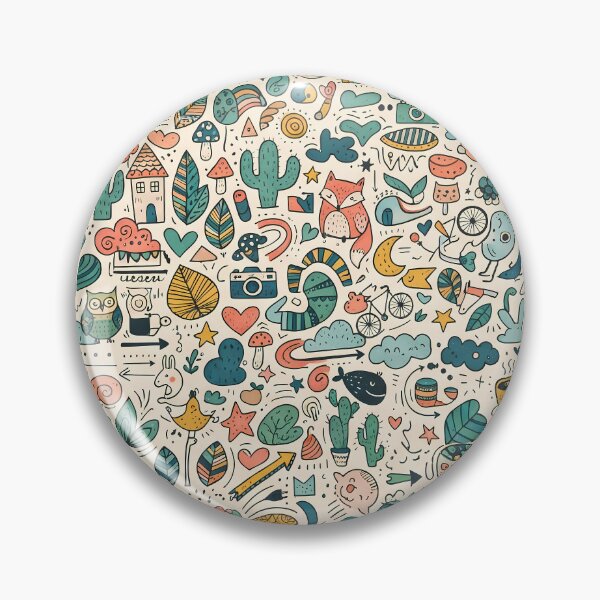 Item preview, 3 Whimsical Colorful Cute Doodle Character Seamless Pattern designed and sold by ART ATTACK ZONE.