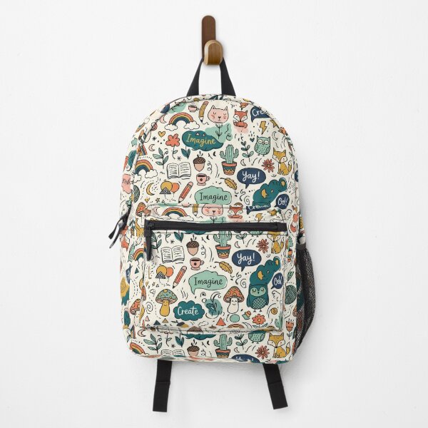 Item preview, 4 Whimsical Colorful Cute Doodle Character Seamless Pattern designed and sold by ART ATTACK ZONE.